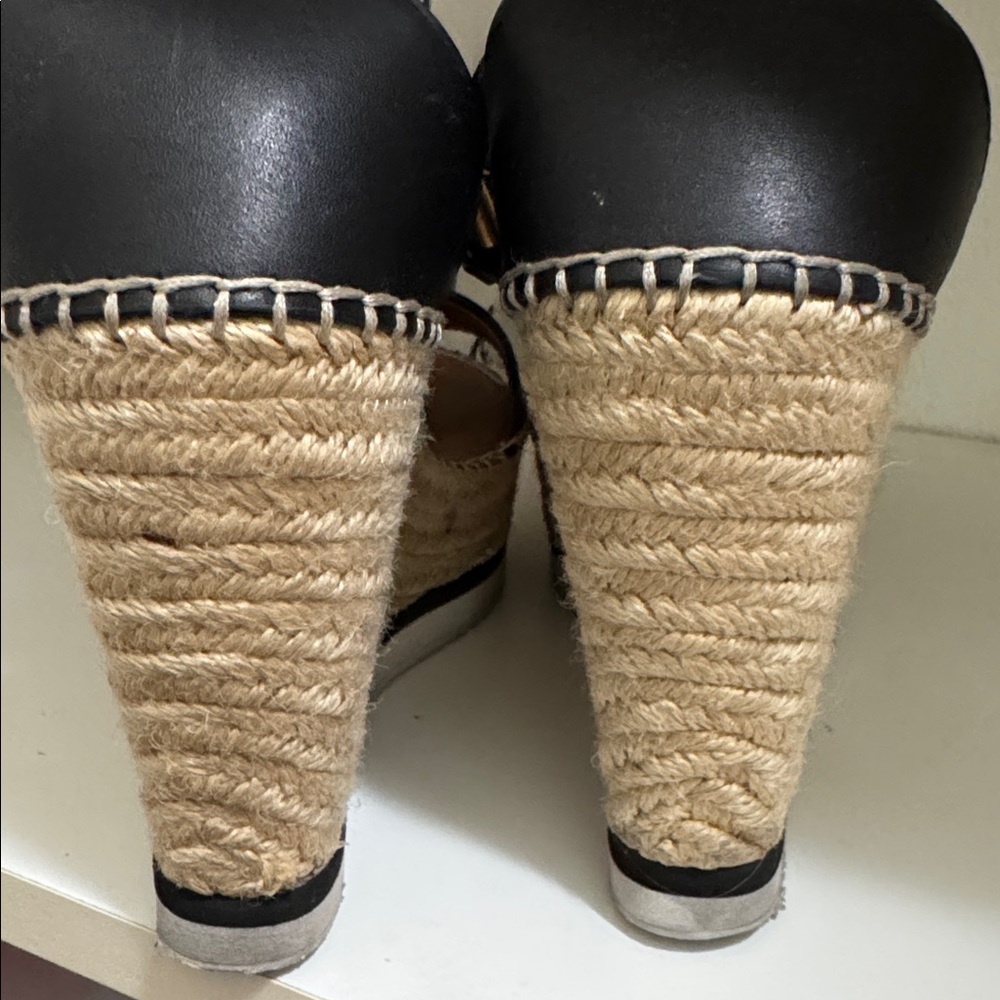 See By Chloe Black Espadrille Wedge Sandals - Picture 5 of 7